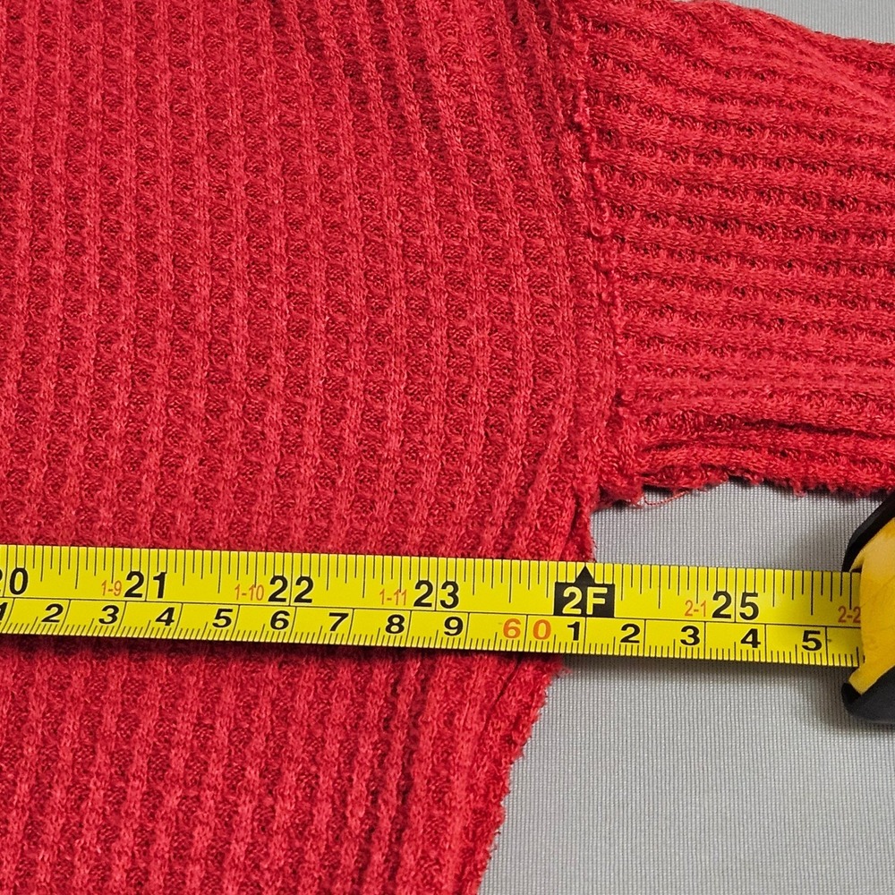 Free People We The Free North Shore Thermal Top Phoenix Red XS Boho Cozy Slouchy - Picture 9 of 12